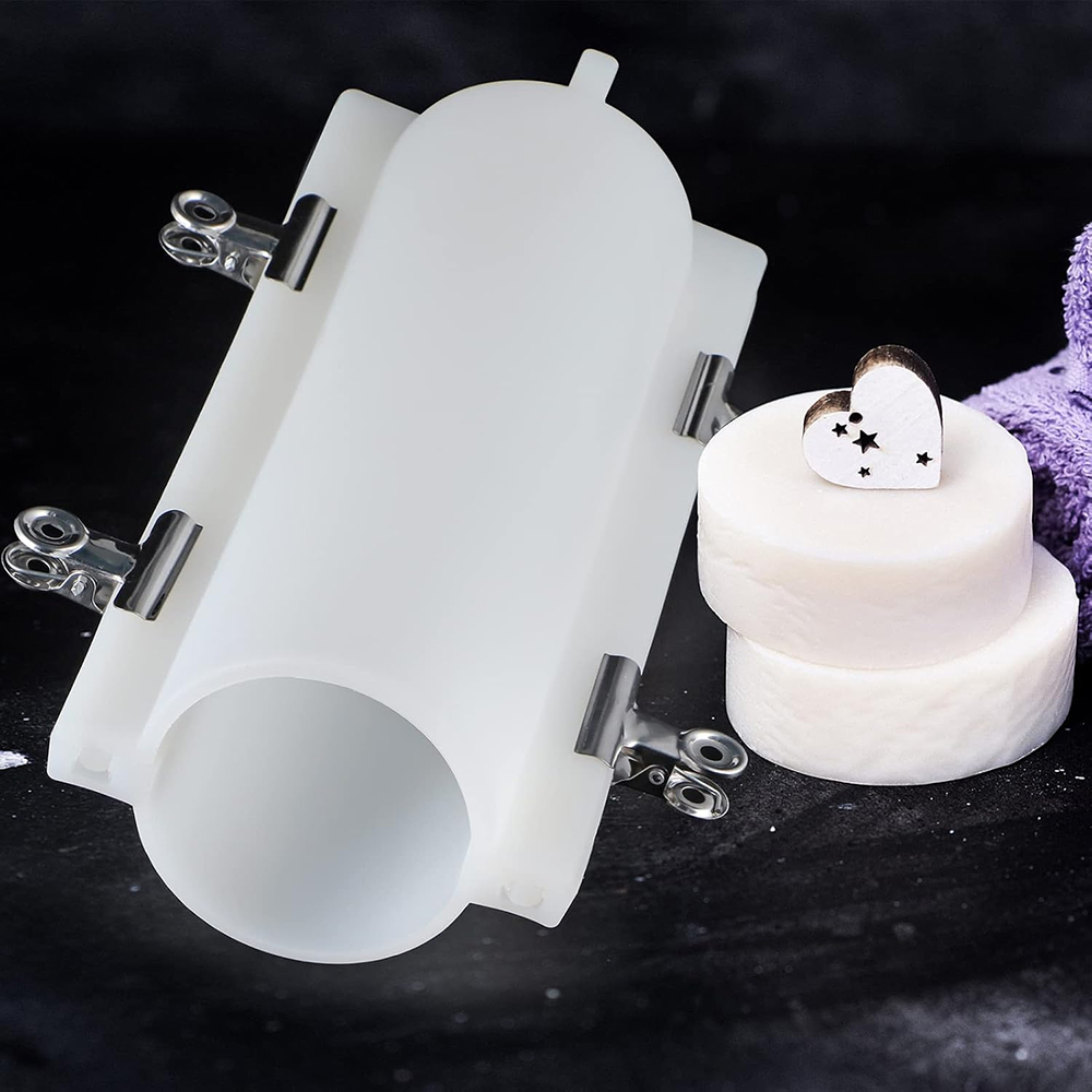 Candle Making Activity - 大きな円筒形石鹸型（クリップ付き）、1000mlシリコン製円柱型、DIY石鹸、手作りキャンドル用石鹸製造用品