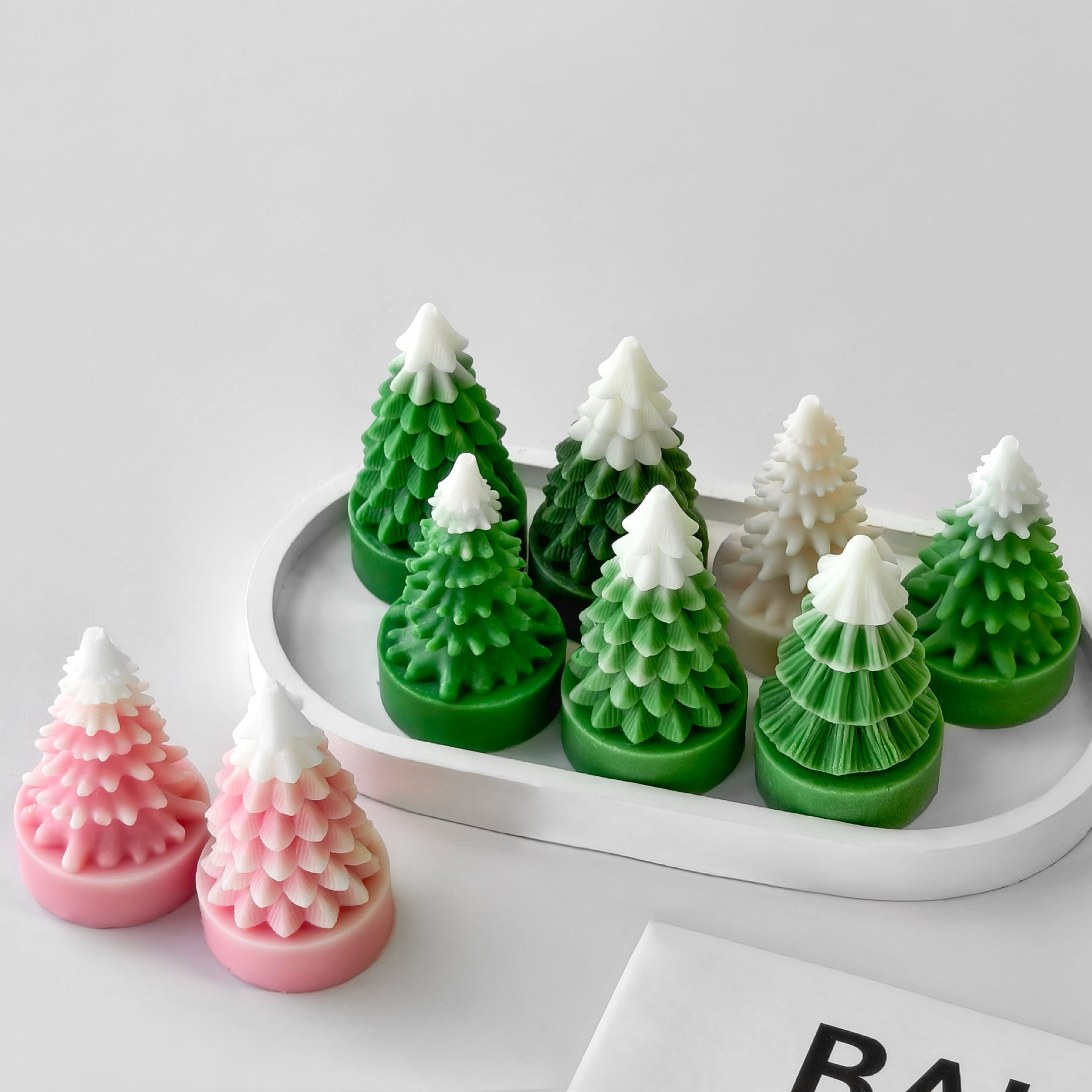 Candle Making Activity - ミニシリコンクリスマスツリーモールド,DIY,手作り,アロマ,キャンドル,石膏,樹脂,装飾品,型,石鹸,製造用品