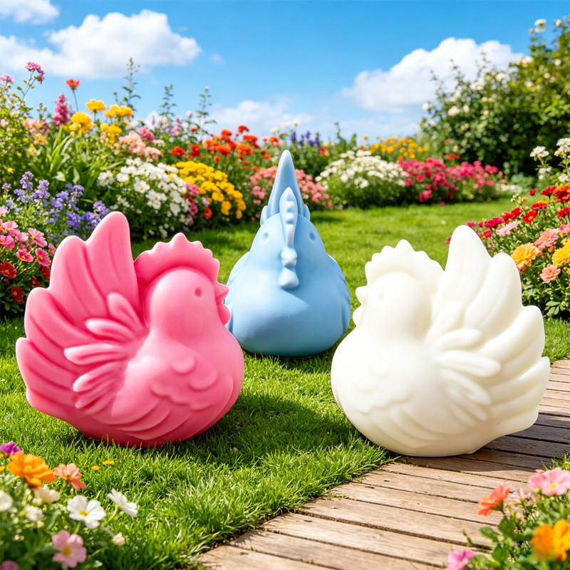 Candle Making Wax Melter - 漫画の鶏シリコンキャンドル型、3D鶏型ソイワックスキャンドル作成型、DIY手作り石膏ディフューザーストーン樹脂