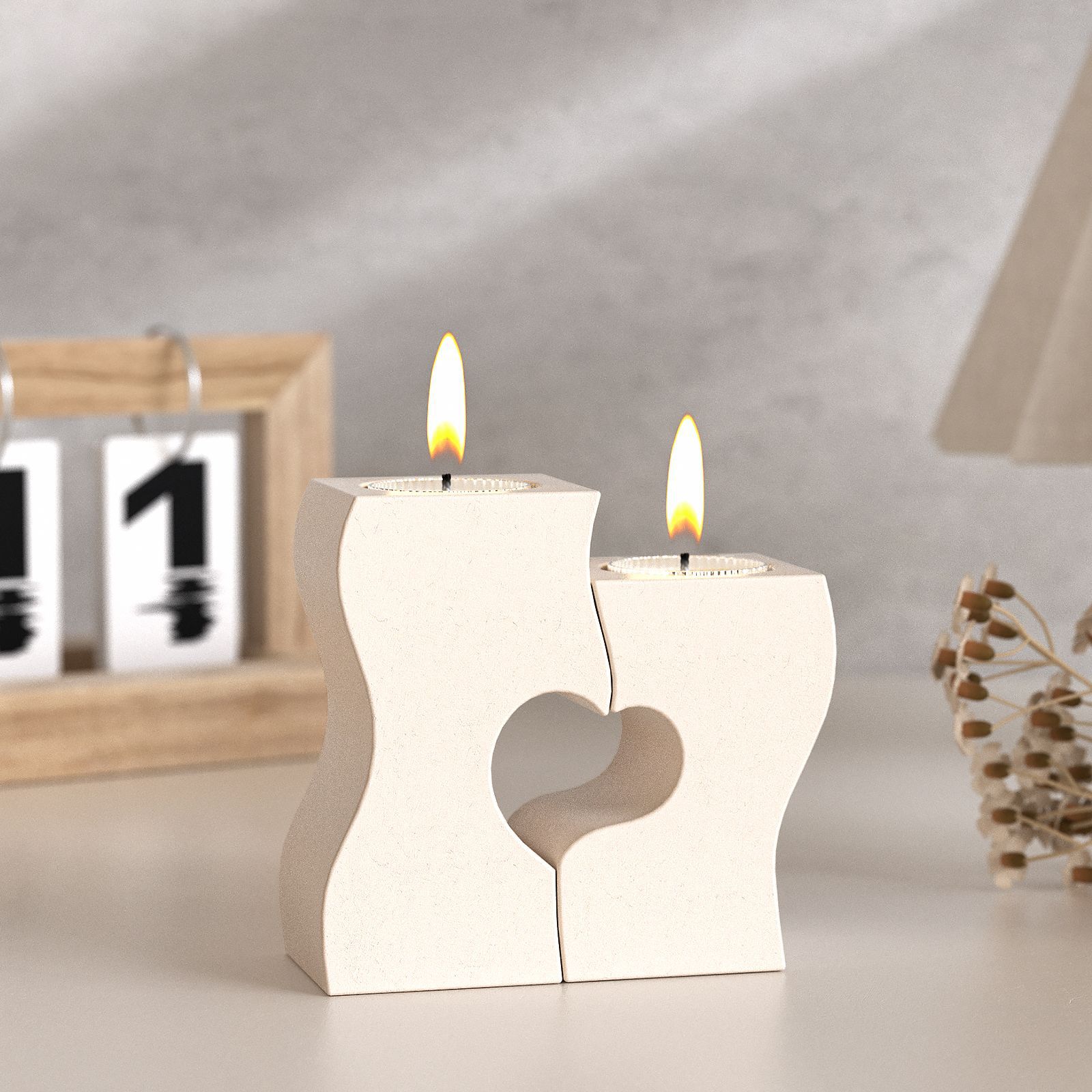 S ハート燭台シリコーン金型 DIY キャンドルホルダー石膏 - Candle Making Products のレビューと価格