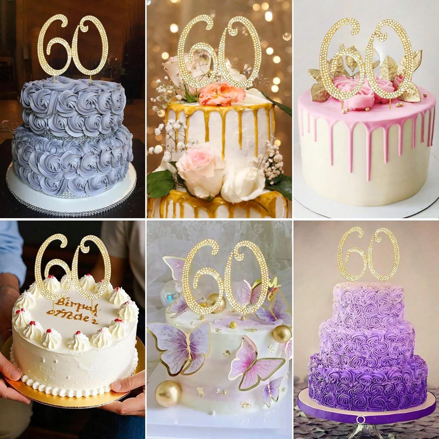 大型ゴールドラインストーンナンバーケーキトッパー（1個）-0 - Candle Making Products のレビューと価格