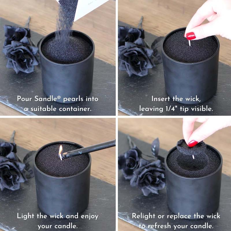 黒色のキャンドルサンド（芯付き）、200g、10個の芯付きパ - Candle Making Wax Melter のレビューと価格